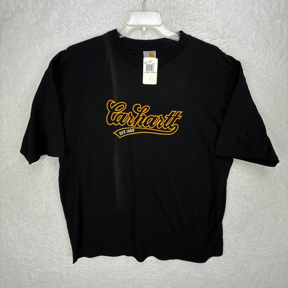 Carhartt Short‎ Sleeve Shirt Logo Mens XL K113 BLK Black NWT NOS
